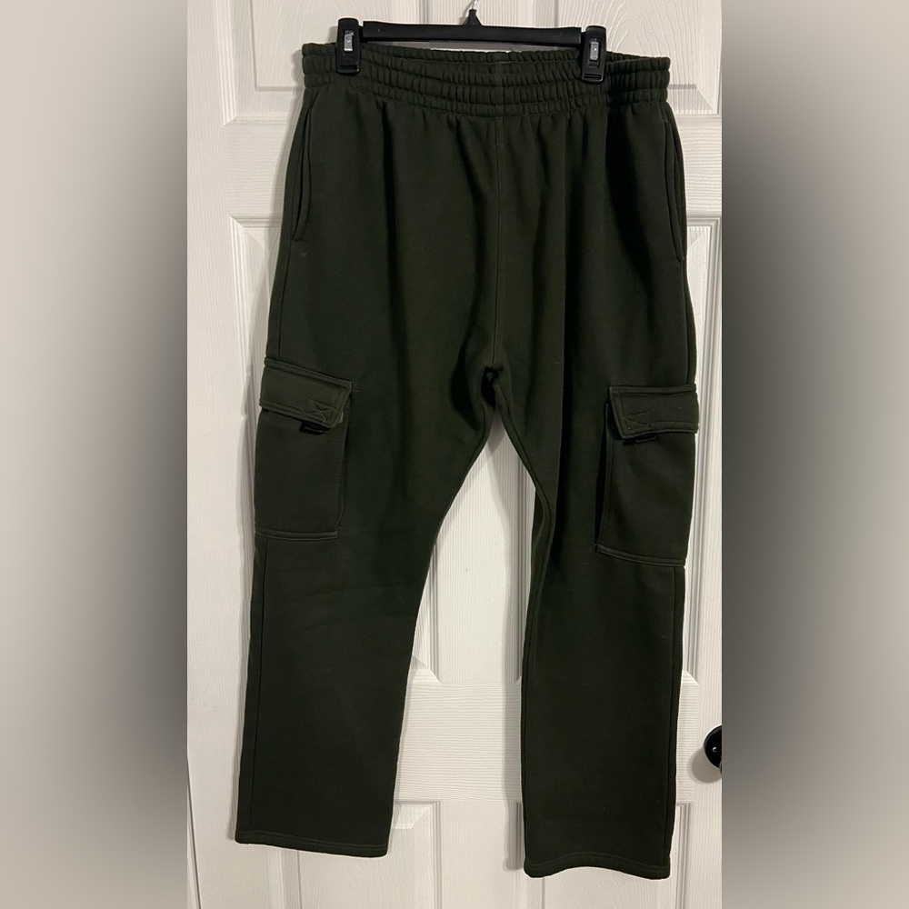 Vibes Pro Active Men’s Size Xl Solid Green Cargo Pocket Swear Pants